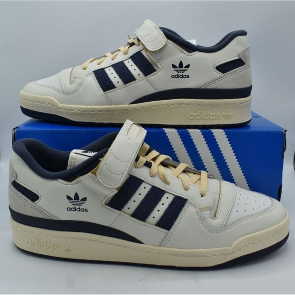 Adidas Mens Size 13 Forum 84‎ Low Off White Navy Blue Court Shoes Sneakers main image 11